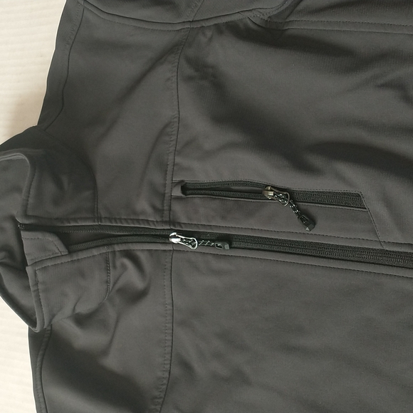 Swiss Tech zip front jacket, very soft interior lining! Dark grey, men's small - Picture 3 of 10